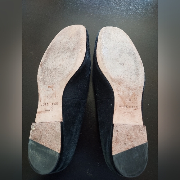 Cole Haan Women's Black Suede Loafers With Snakeskin Effect Trim, 7.5 - Picture 9 of 9
